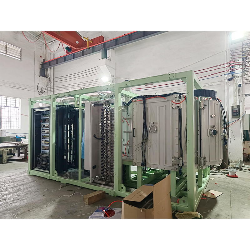 How does an integrated magnetron coating machine achieve high integration of its vacuum chamber, power supply system, control system, and cooling device?